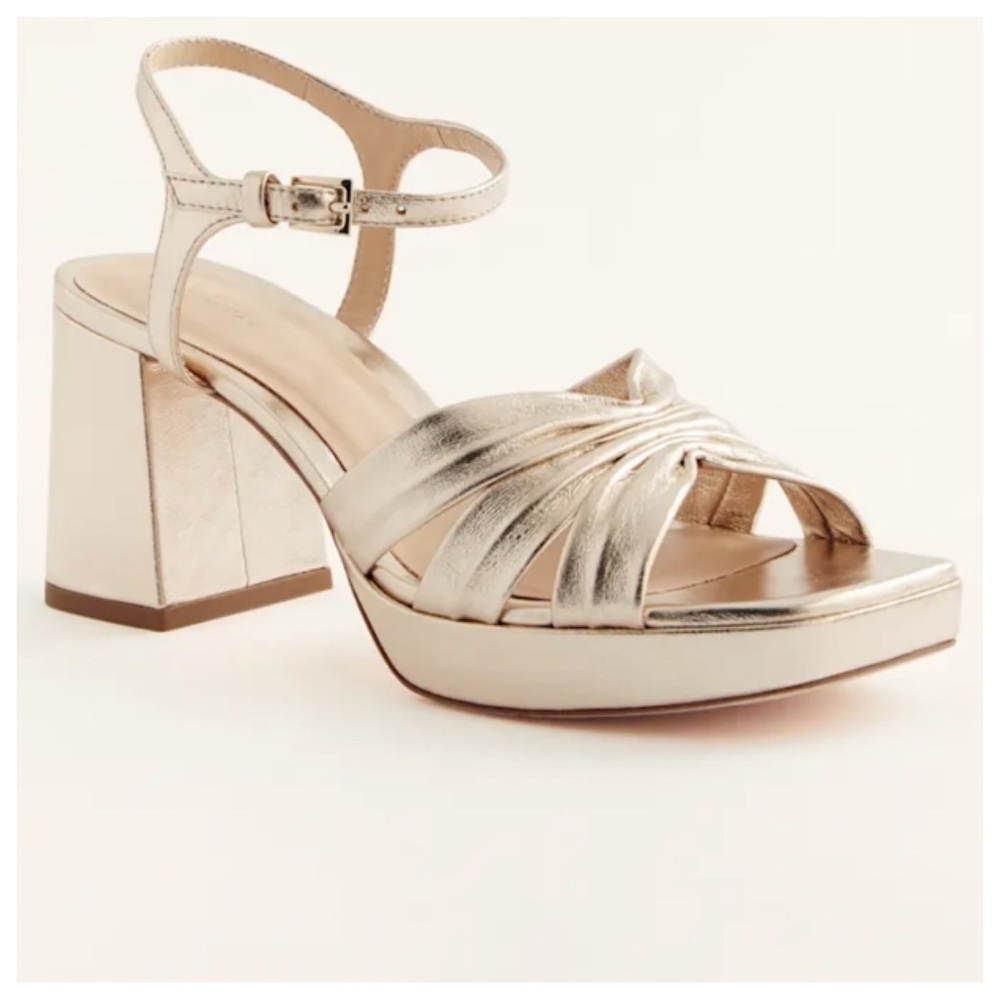 Reformation Maize Platform Heeled Sandals - gold - Picture 3 of 15